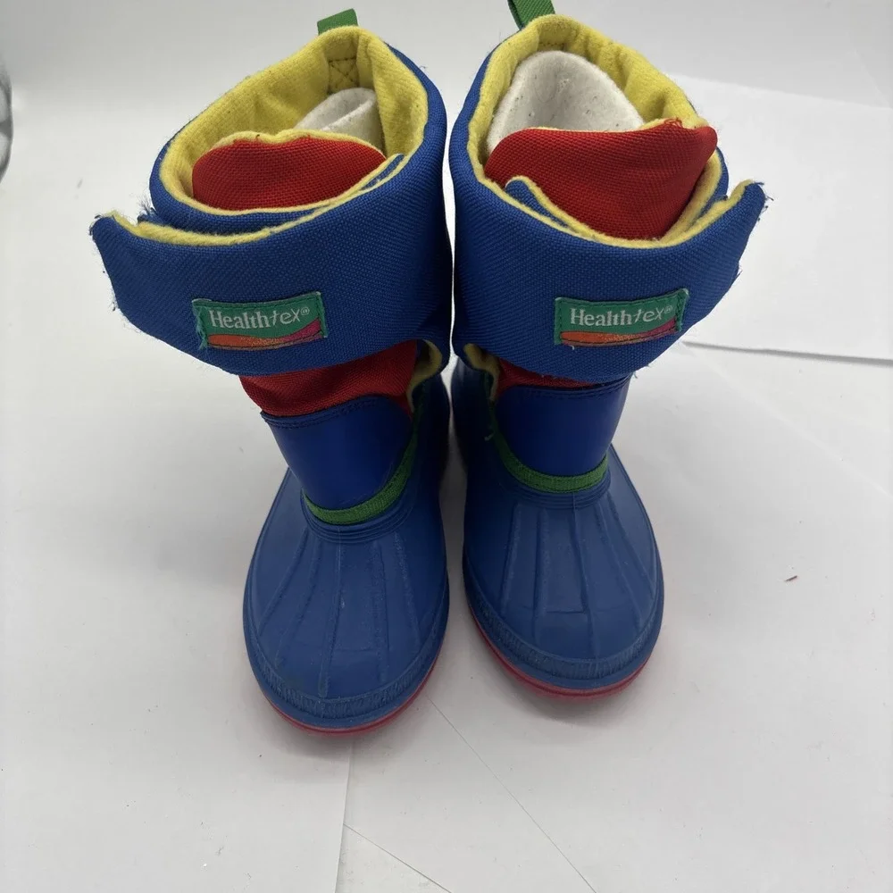 Vintage Color Block Lined ABC Healthtex Kids/ Baby  size 8 Snowplow Snow Boots